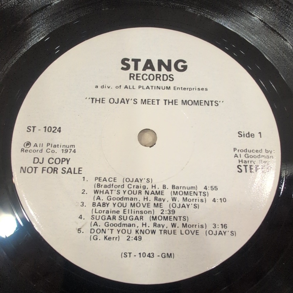 The O'Jays Meet The Moments LP Stang ST-1024 DJ Copy Promo White Label 1974 - Picture 4 of 6